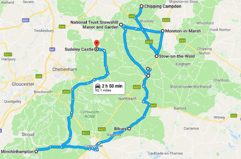 Cotswolds Driving Route - UK best driving roads for supercars