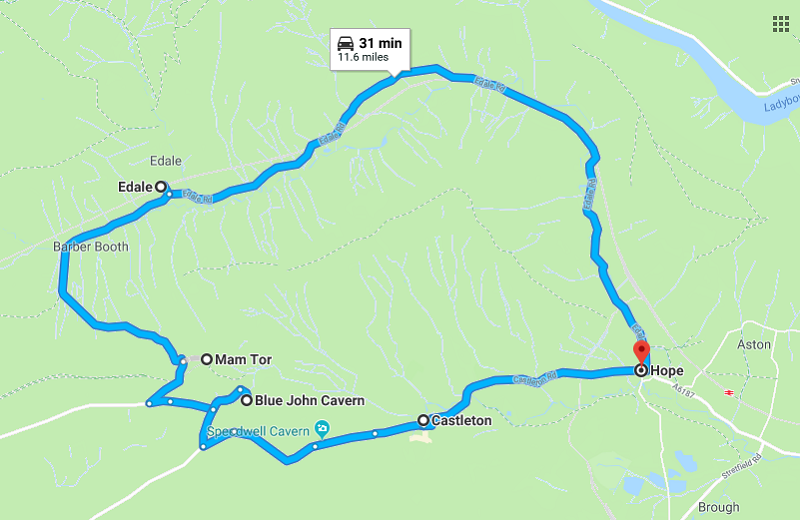 Hope Edale Castleton Scenic Driving Route - UK best driving roads for supercars