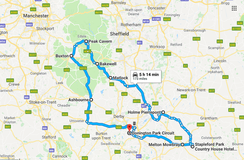 Midlands Circuit Driving Route - UK best driving roads for supercars